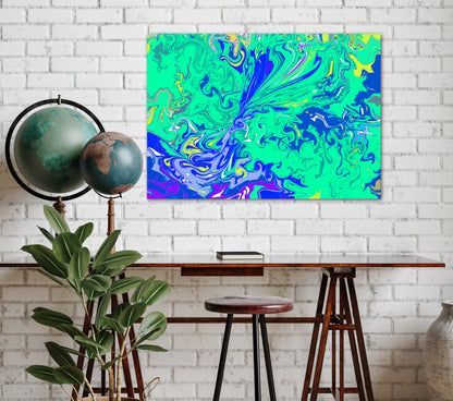 Green and Blue Abstract Canvas Print