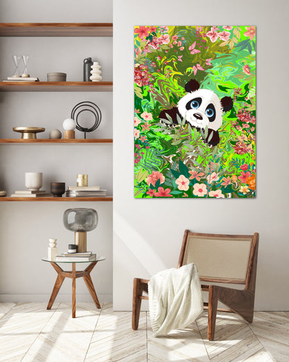 Panda Bear Art Painting Print on Canvas