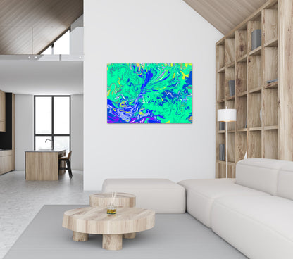 Green and Blue Abstract Canvas Print
