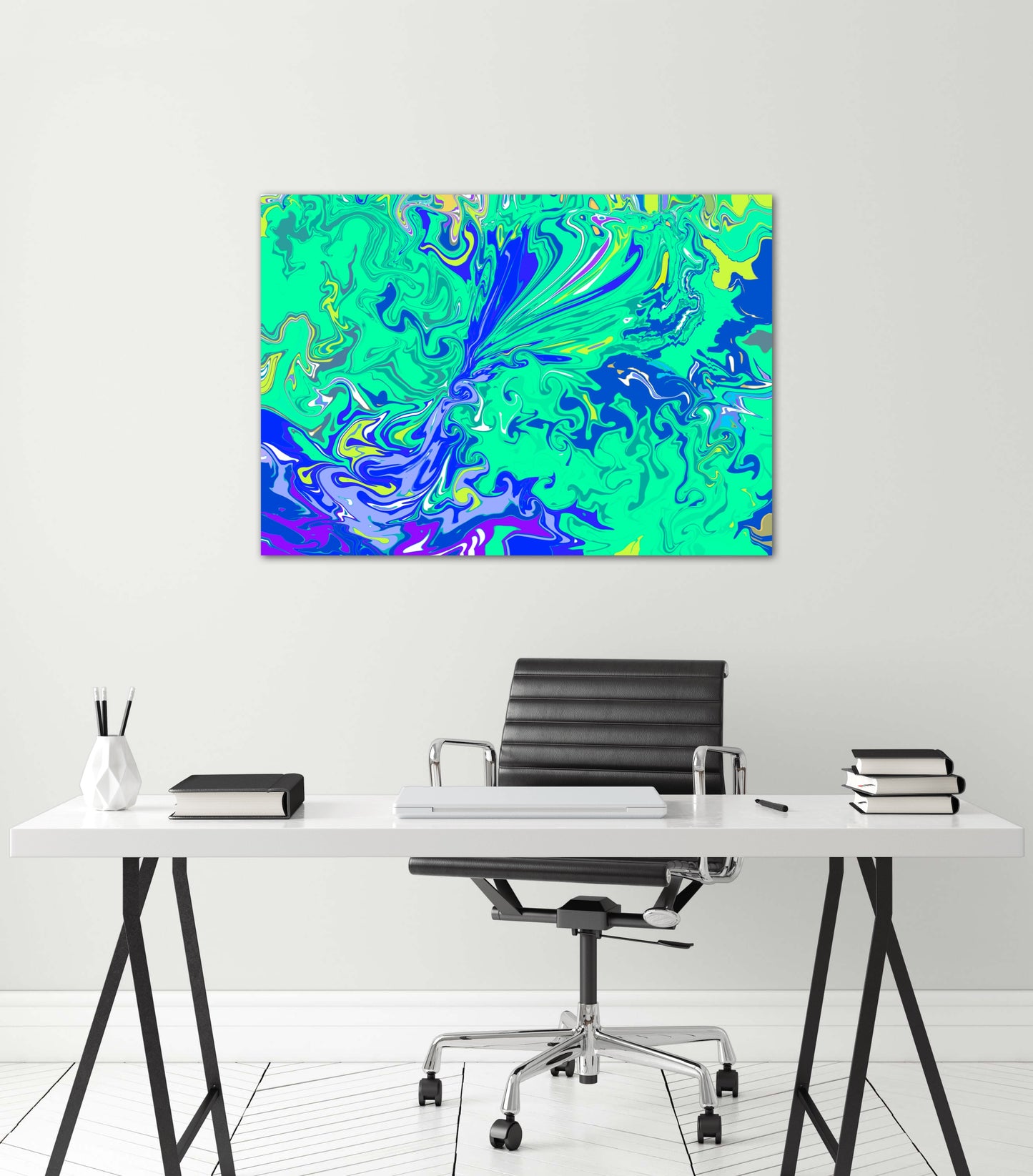 Green and Blue Abstract Canvas Print