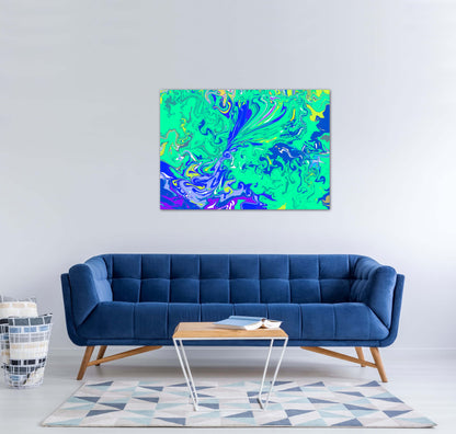 Green and Blue Abstract Canvas Print