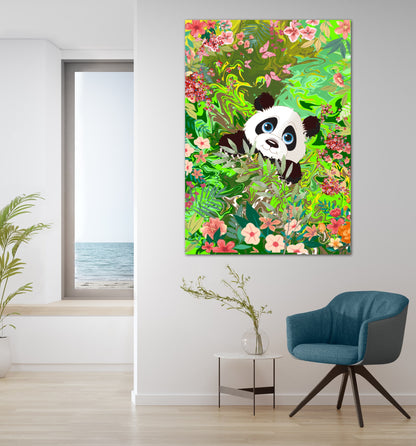 Panda Bear Art Painting Print on Canvas