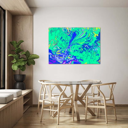 Green and Blue Abstract Canvas Print