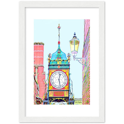Chester Eastgate Clock Wooden Framed Poster