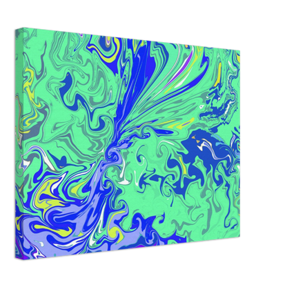 Green and Blue Abstract Canvas Print