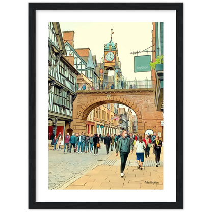 Eastgate Street Chester Framed PrInt by  John Brython