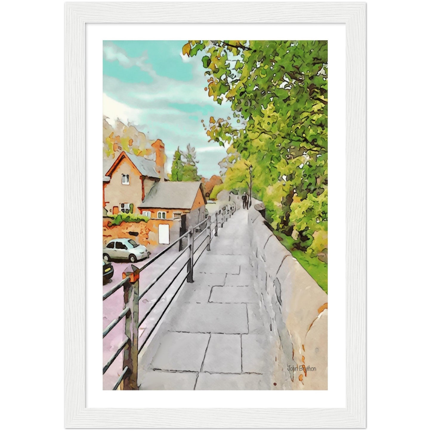 Chester City Walls Framed Print by John Brython