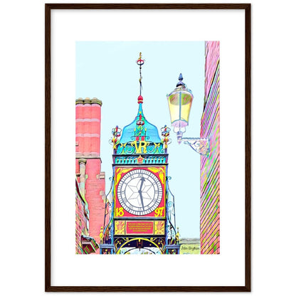 Chester Eastgate Clock Wooden Framed Poster