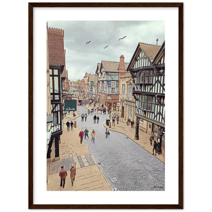 Chester City Centre Eastgate Street Framed Print