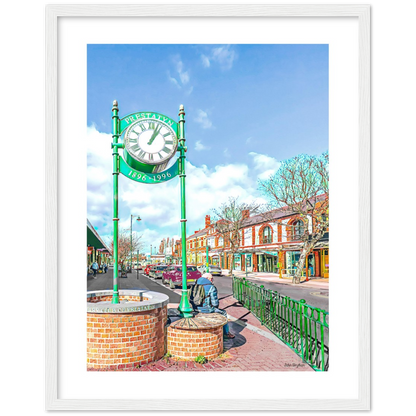 Prestatyn Town Clock Framed Print By John Brython