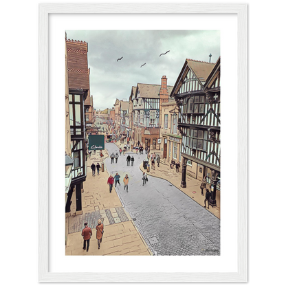 Chester City Centre Eastgate Street Framed Print