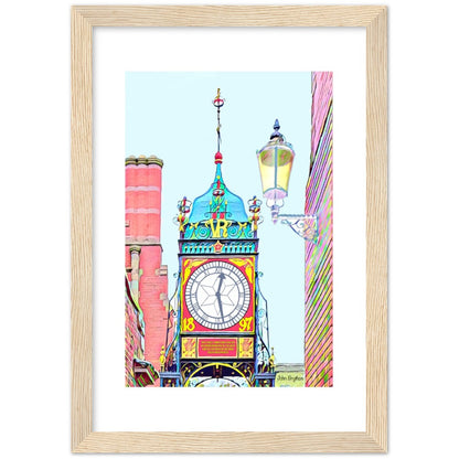 Chester Eastgate Clock Wooden Framed Poster