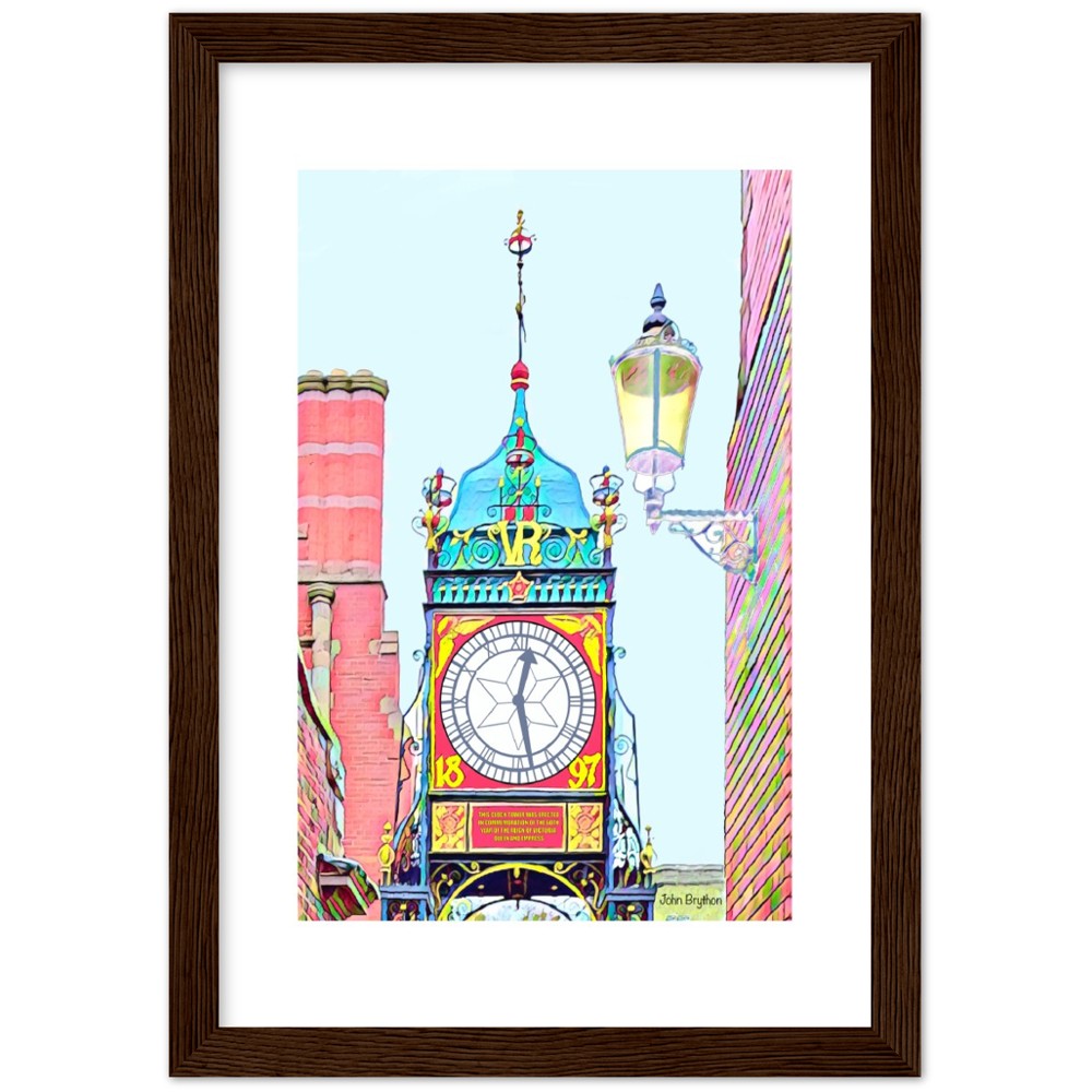 Chester Eastgate Clock Wooden Framed Poster