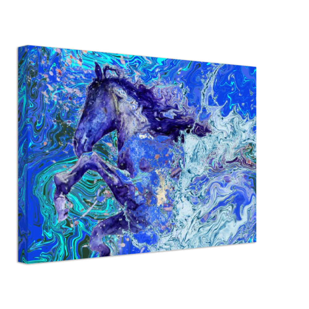 Horse Abstract Canvas Print Blue By John Brython