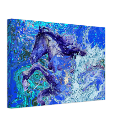 Horse Abstract Canvas Print Blue By John Brython
