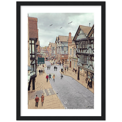 Chester City Centre Eastgate Street Framed Print