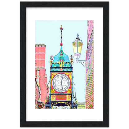 Chester Eastgate Clock Wooden Framed Poster