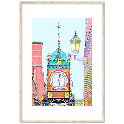 Chester Eastgate Clock Wooden Framed Poster
