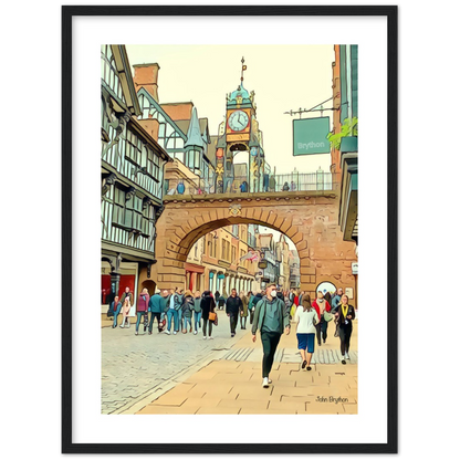 Eastgate Street Chester Framed PrInt by  John Brython
