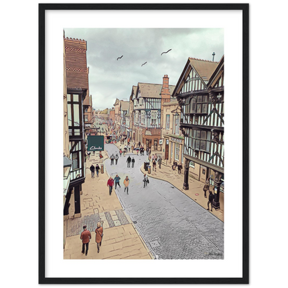 Chester City Centre Eastgate Street Framed Print