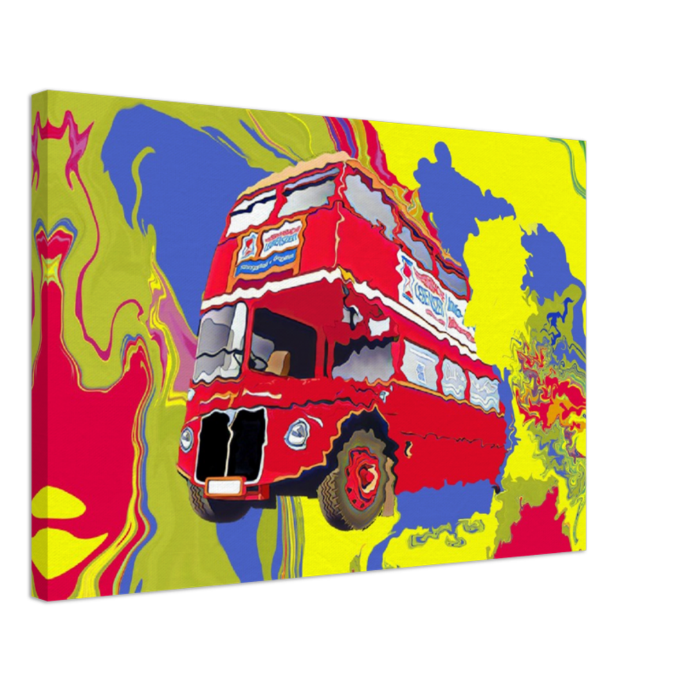 London Bus Abstract Canvas Print