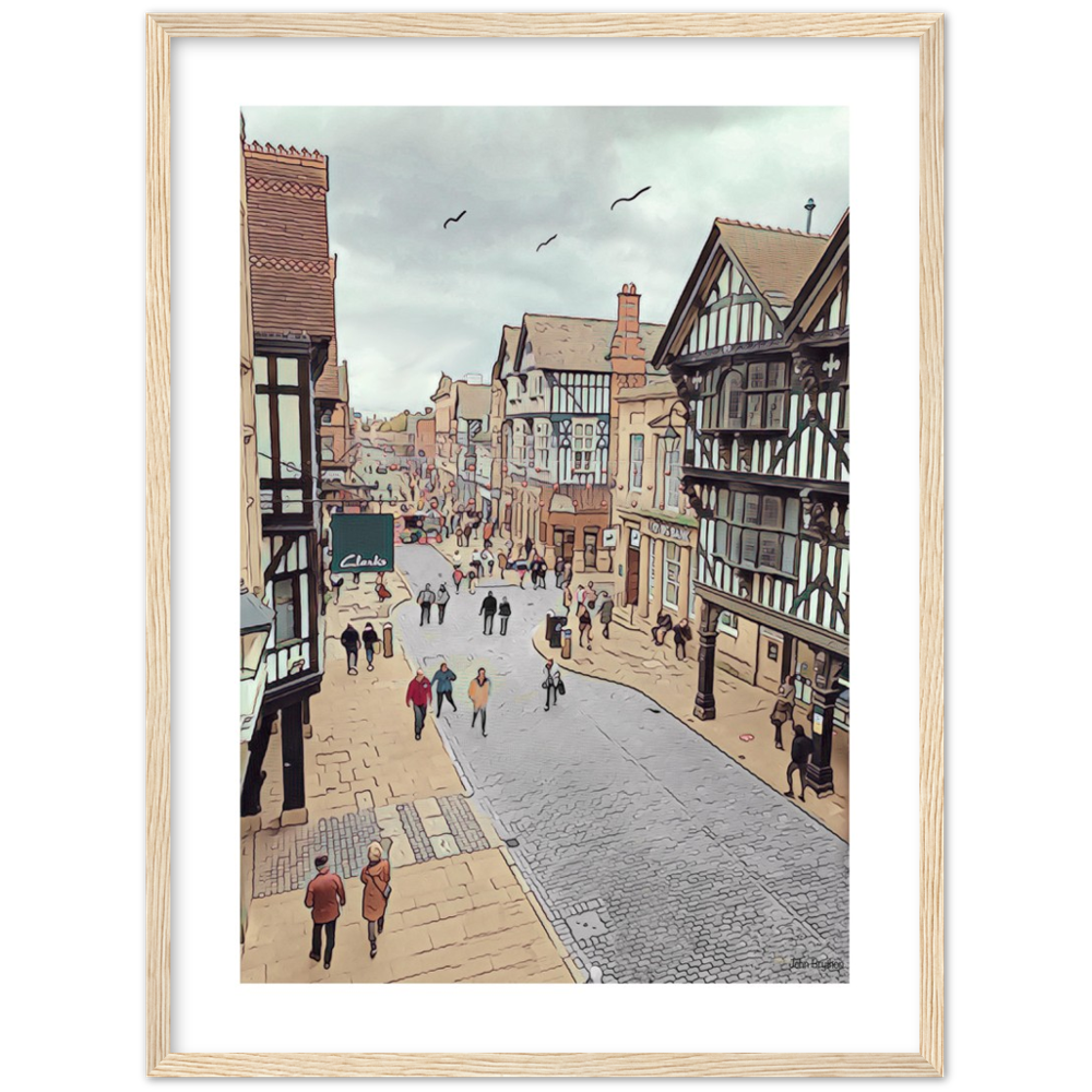 Chester City Centre Eastgate Street Framed Print