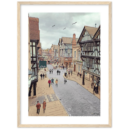Chester City Centre Eastgate Street Framed Print