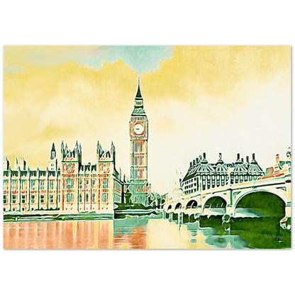 London River Thames Westminster Bridge print