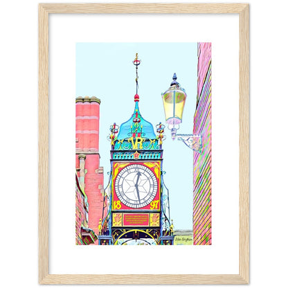 Chester Eastgate Clock Wooden Framed Poster