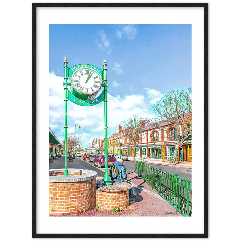 Prestatyn Town Clock Framed Print By John Brython