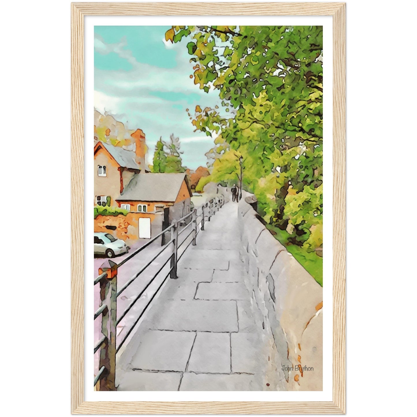 Chester City Walls Framed Print by John Brython