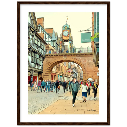 Eastgate Street Chester Framed PrInt by  John Brython