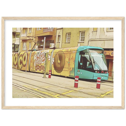 Yellow Tram Framed Print by John Brython