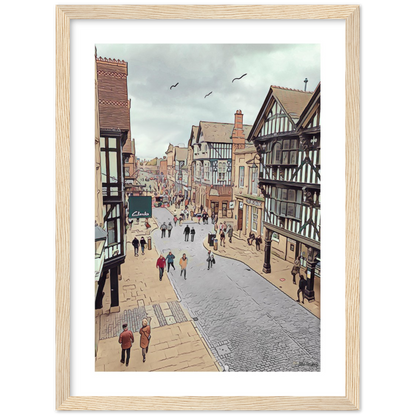 Chester City Centre Eastgate Street Framed Print
