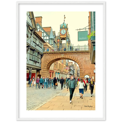 Eastgate Street Chester Framed PrInt by  John Brython