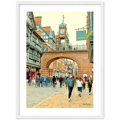 Eastgate Street Chester Framed PrInt by  John Brython