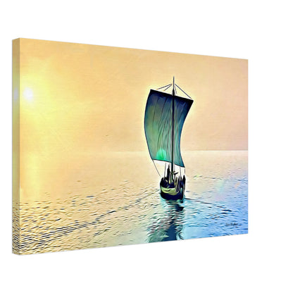 Viking Ship Print Canvas by John Brython