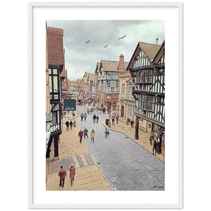 Chester City Centre Eastgate Street Framed Print