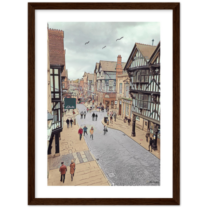Chester City Centre Eastgate Street Framed Print