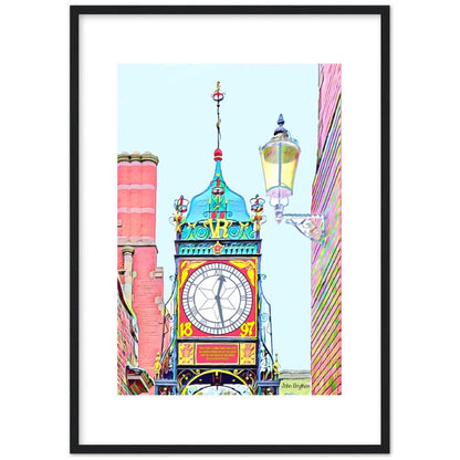 Chester Eastgate Clock Wooden Framed Poster