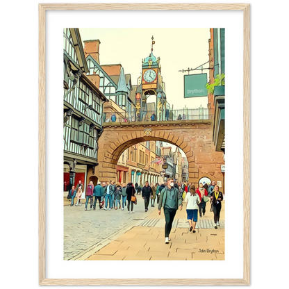 Eastgate Street Chester Framed PrInt by  John Brython