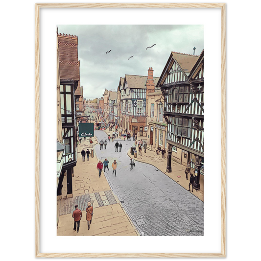 Chester City Centre Eastgate Street Framed Print